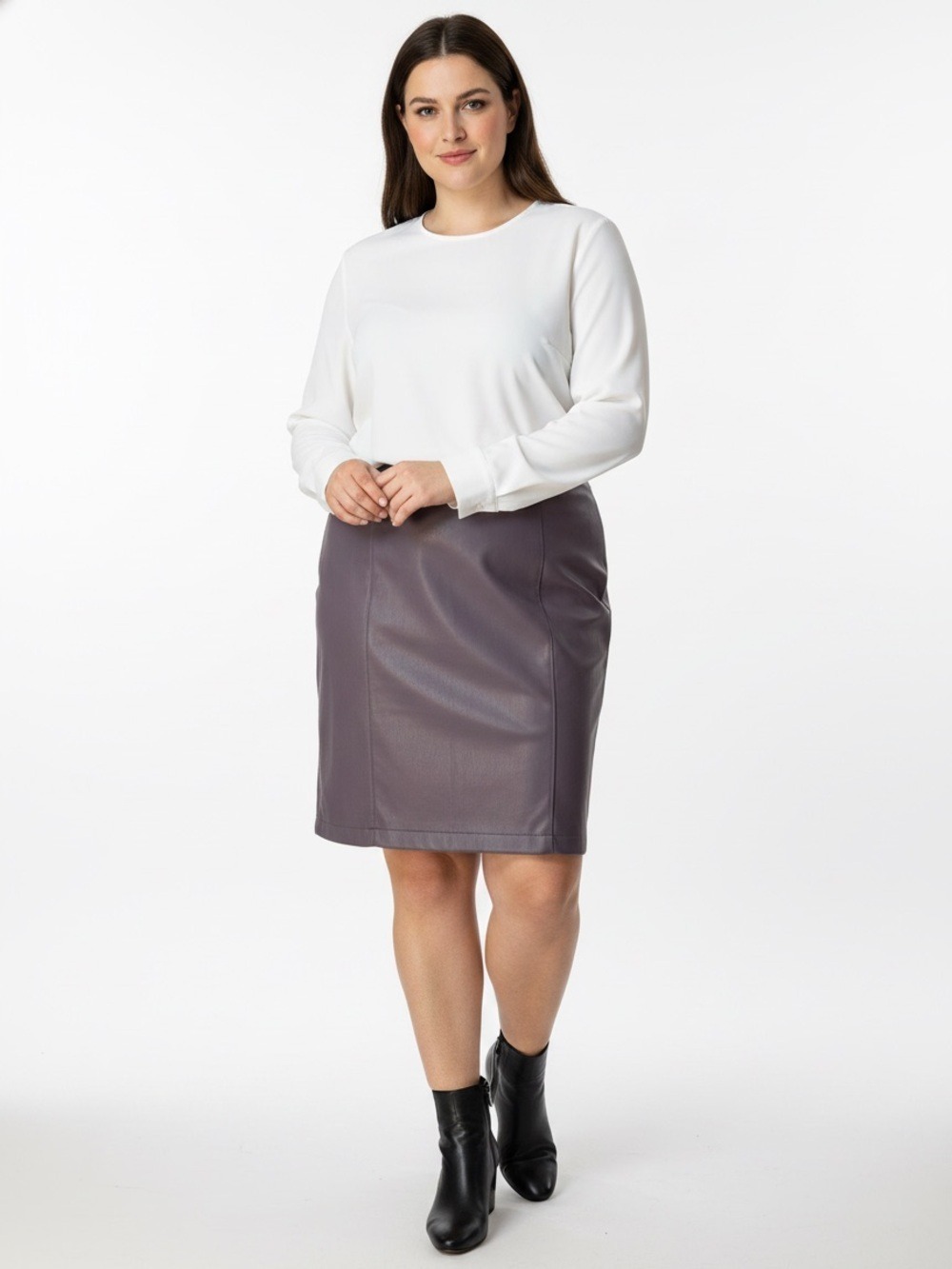 Pennington’s Addition Elle polyurethane blend purplish brown skirt size 16
